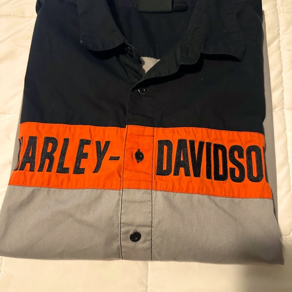 Harley-Davidson Black and Orange Shirt